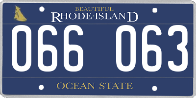 RI license plate 066063