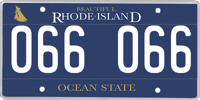 RI license plate 066066