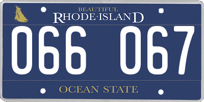 RI license plate 066067