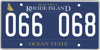 RI license plate 066068