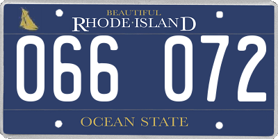 RI license plate 066072