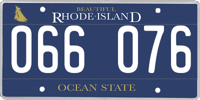 RI license plate 066076