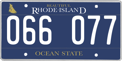 RI license plate 066077