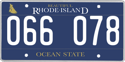 RI license plate 066078