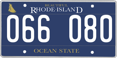 RI license plate 066080