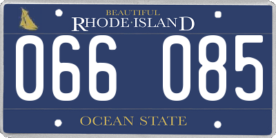 RI license plate 066085