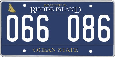 RI license plate 066086