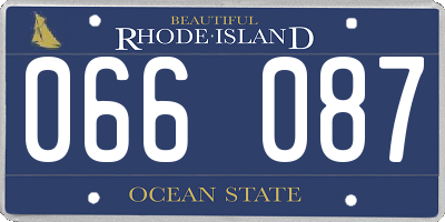 RI license plate 066087