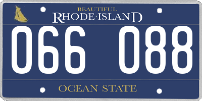 RI license plate 066088