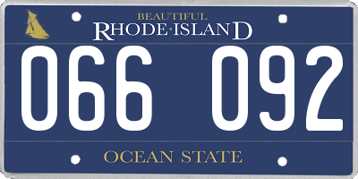 RI license plate 066092
