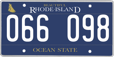 RI license plate 066098