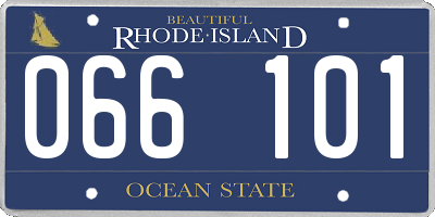 RI license plate 066101