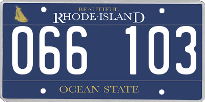 RI license plate 066103