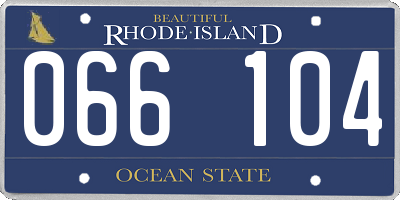 RI license plate 066104