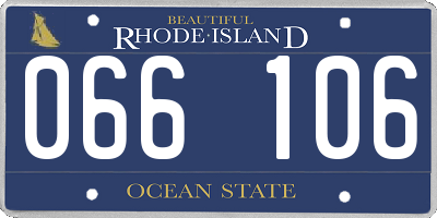 RI license plate 066106