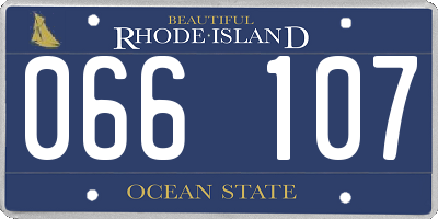 RI license plate 066107