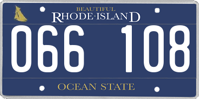 RI license plate 066108
