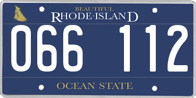 RI license plate 066112
