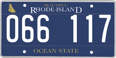 RI license plate 066117
