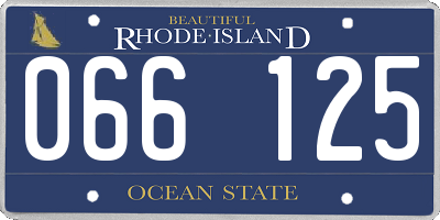RI license plate 066125