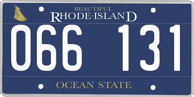 RI license plate 066131