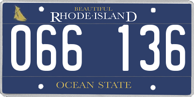 RI license plate 066136