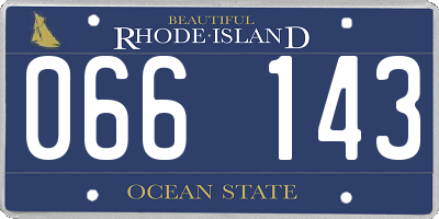 RI license plate 066143