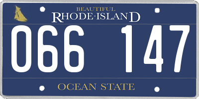 RI license plate 066147