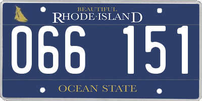 RI license plate 066151