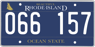 RI license plate 066157