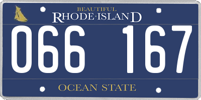 RI license plate 066167