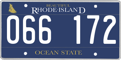 RI license plate 066172