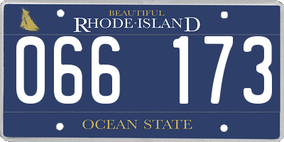 RI license plate 066173