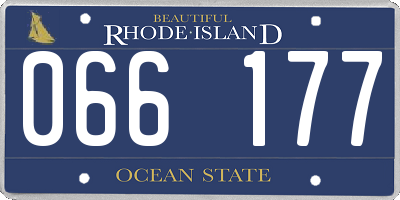RI license plate 066177