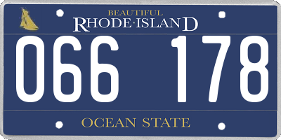 RI license plate 066178