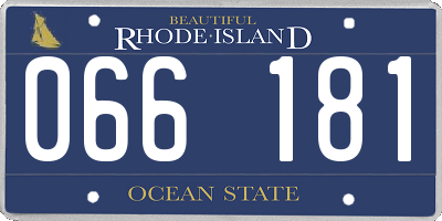 RI license plate 066181
