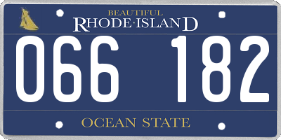 RI license plate 066182