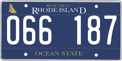 RI license plate 066187