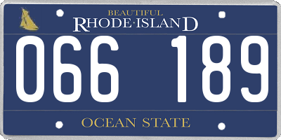 RI license plate 066189