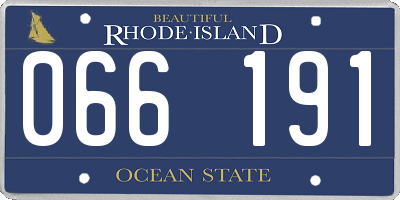 RI license plate 066191