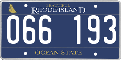 RI license plate 066193