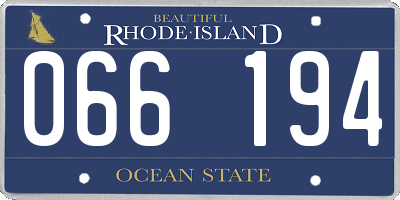RI license plate 066194