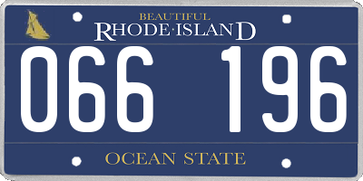 RI license plate 066196