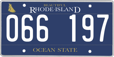 RI license plate 066197