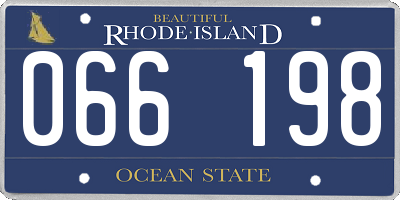 RI license plate 066198