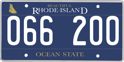 RI license plate 066200