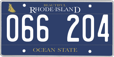 RI license plate 066204
