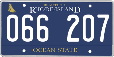 RI license plate 066207