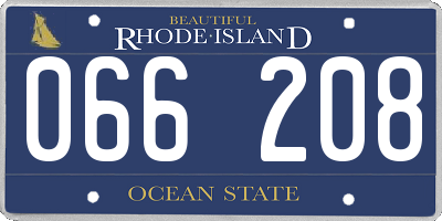 RI license plate 066208