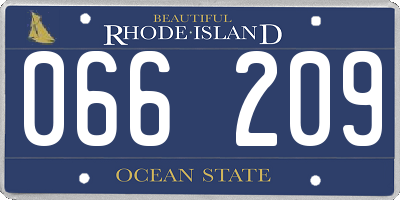 RI license plate 066209
